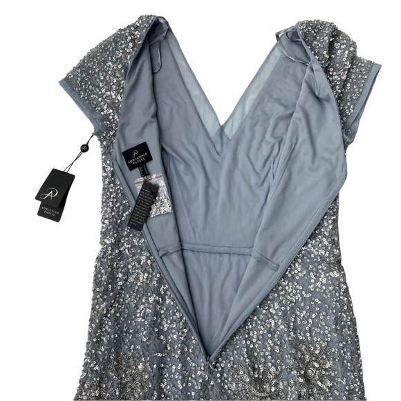 Adriana Papell Blue Sequin Gown NEW! - Picture 5 of 11